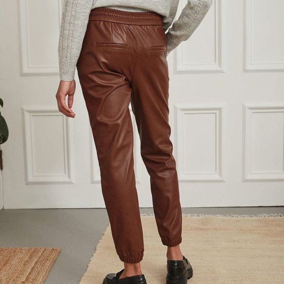 Faux Leather Jogger Ankle Pant - Picture 5 of 8